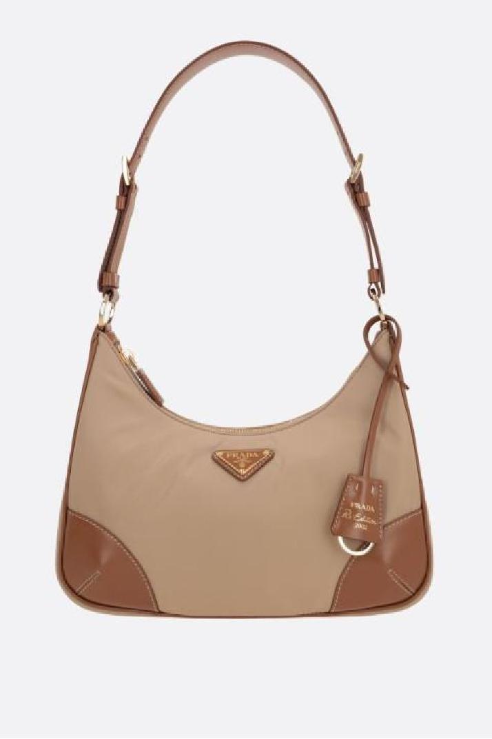 PRADA프라다 여성 숄더백 Re-Nylon and brushed leather hobo bag