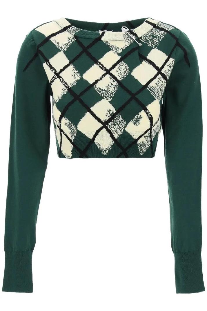 BURBERRY&quot;cropped diamond pattern pullover