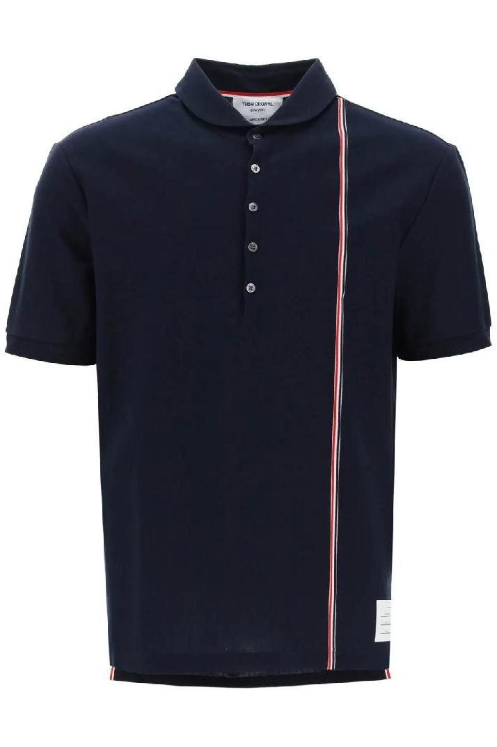 THOM BROWNEpolo shirt with tricolor intarsia