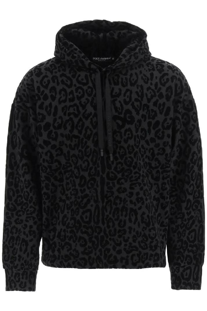 DOLCE &amp; GABBANAflocked leopard hoodie