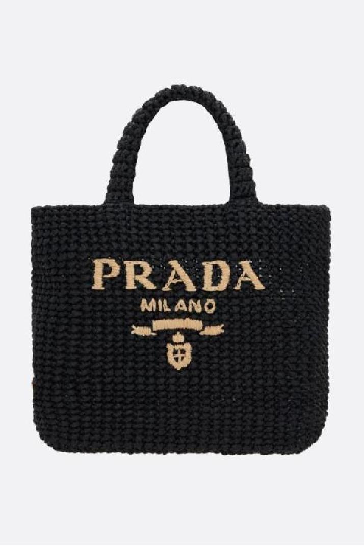 PRADAsynthetic raffia small shopping bag