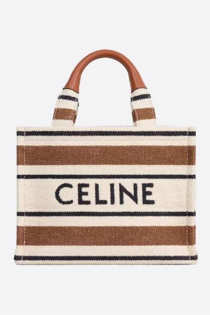 CELINESMALL CABAS THAIS IN STRIPED TEXTILE WITH CELINE JACQUARD
