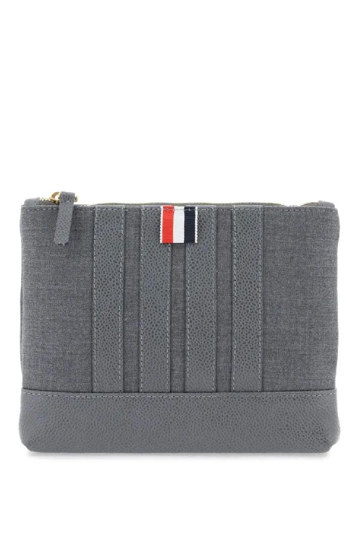 THOM BROWNEwool 4bar small pouch